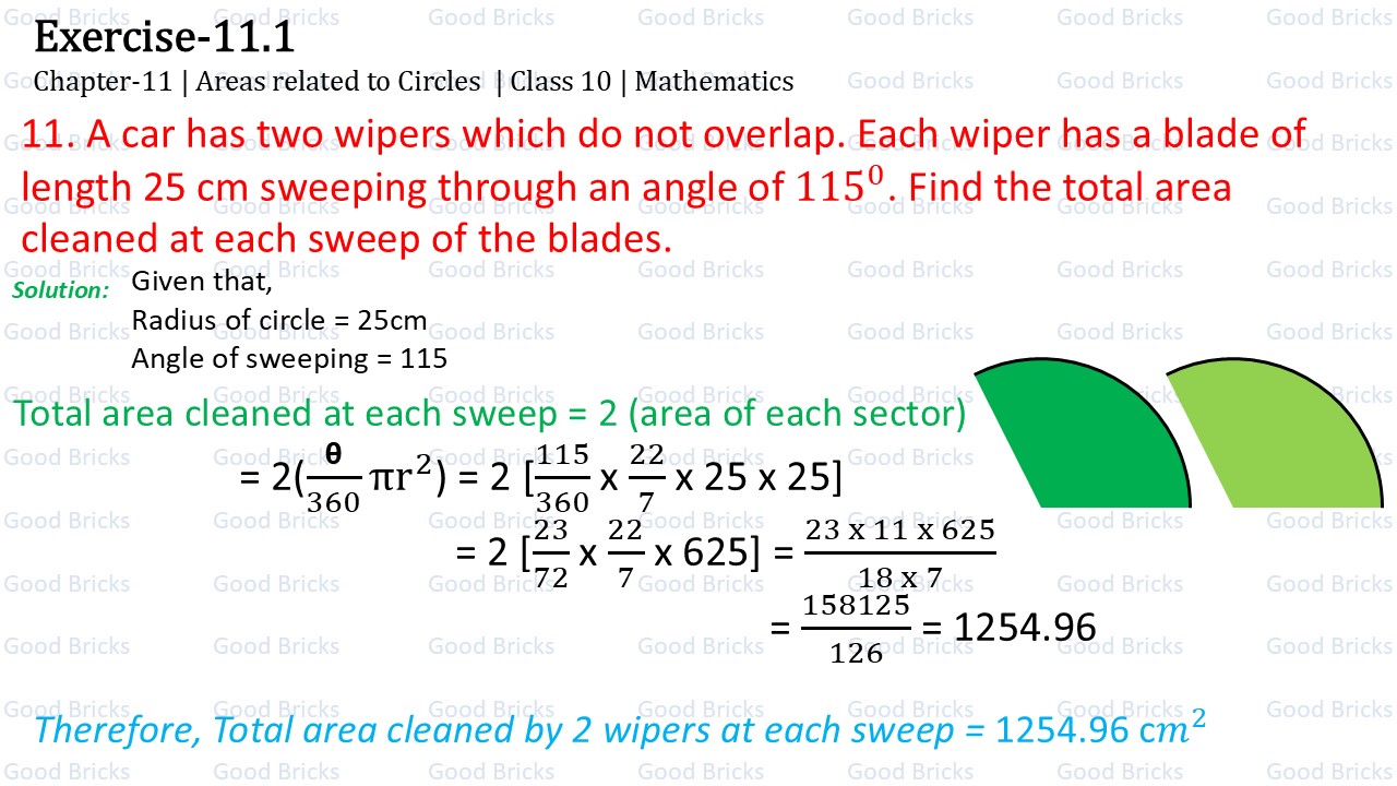 Chapter-11-Areas related to Circles-exercise11.1-11