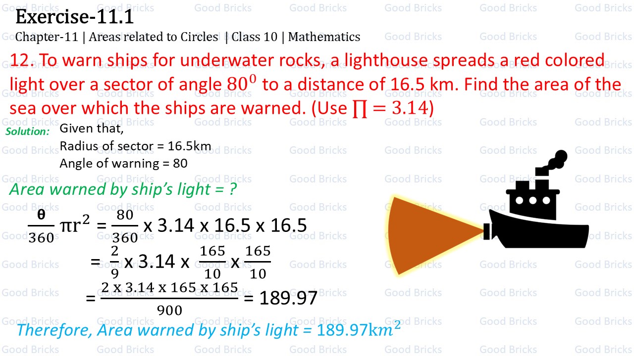 Chapter-11-Areas related to Circles-exercise11.1-12