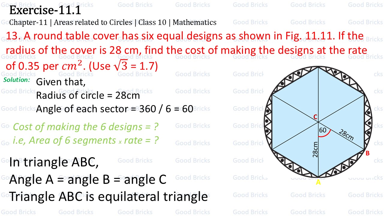 Chapter-11-Areas related to Circles-exercise11.1-13-p1