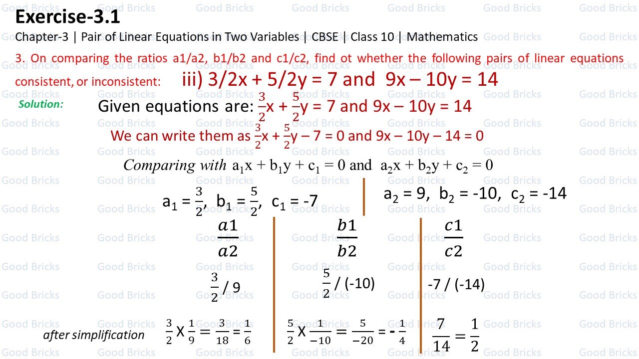 Chapter-3-Pair of Linear Equations in two variables-exercise3.1-3(iii)