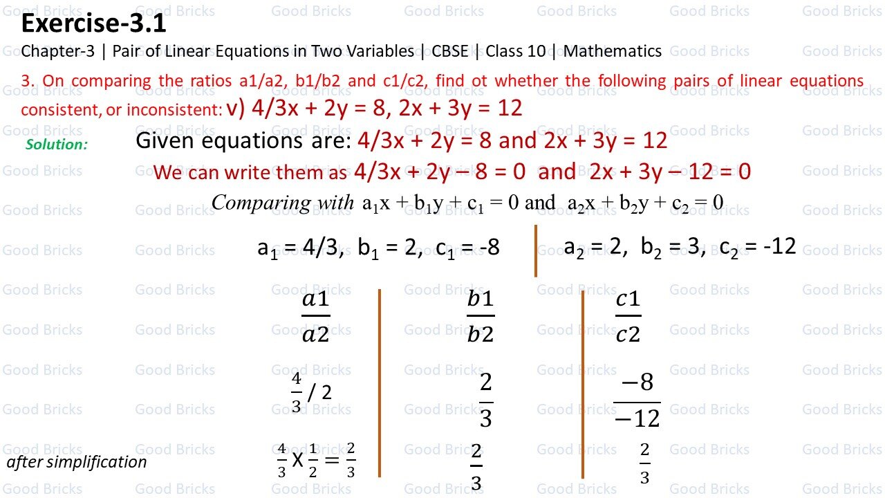 Chapter-3-Pair of Linear Equations in two variables-exercise3.1-3(v)