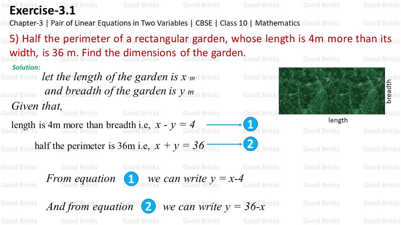 Chapter-3-Pair of Linear Equations in two variables-exercise3.1-5