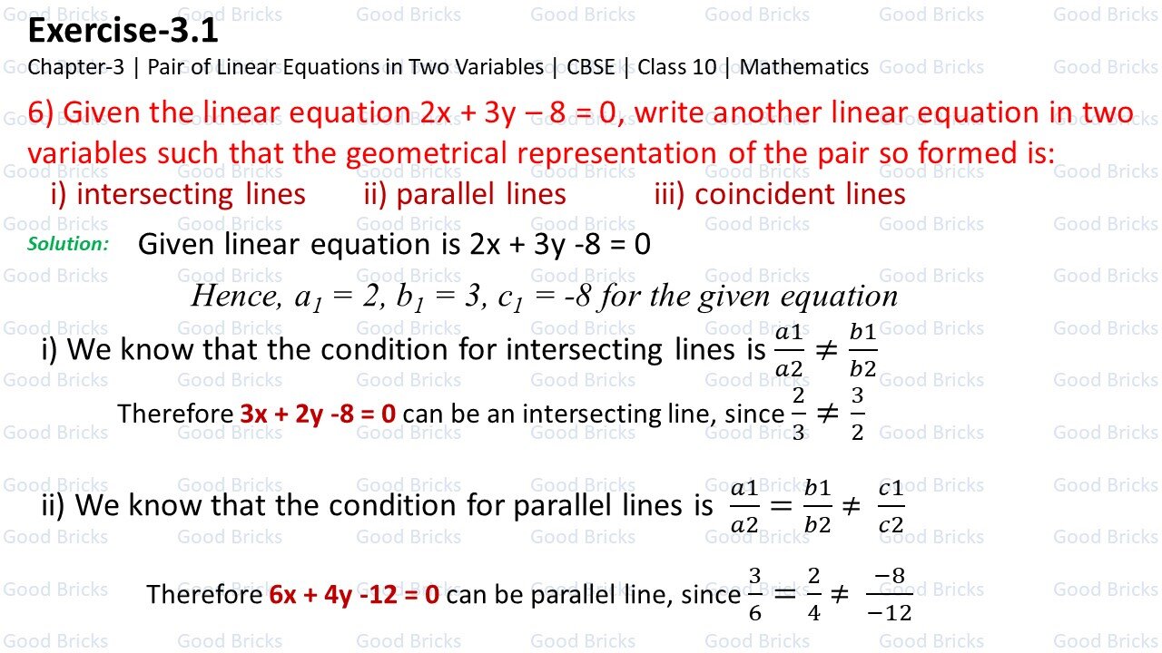 Chapter-3-Pair of Linear Equations in two variables-exercise3.1-6