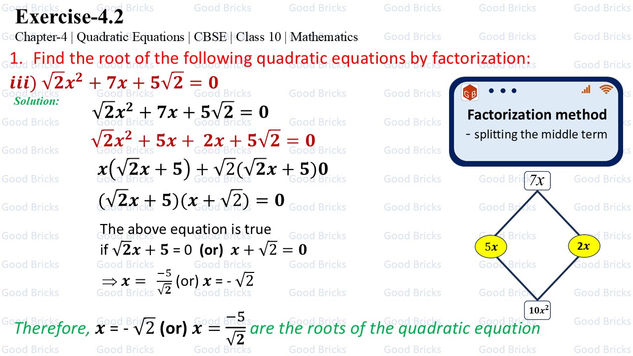 Chapter-4-Quadratic Equations-exercise4.2-1(iii)