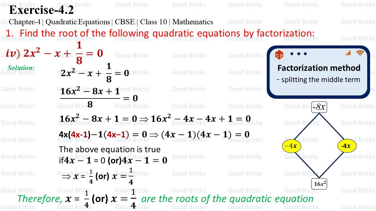 Chapter-4-Quadratic Equations-exercise4.2-1(iv)