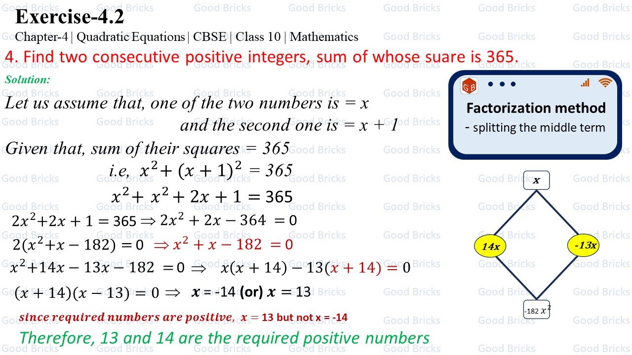 Chapter-4-Quadratic Equations-exercise4.2-4