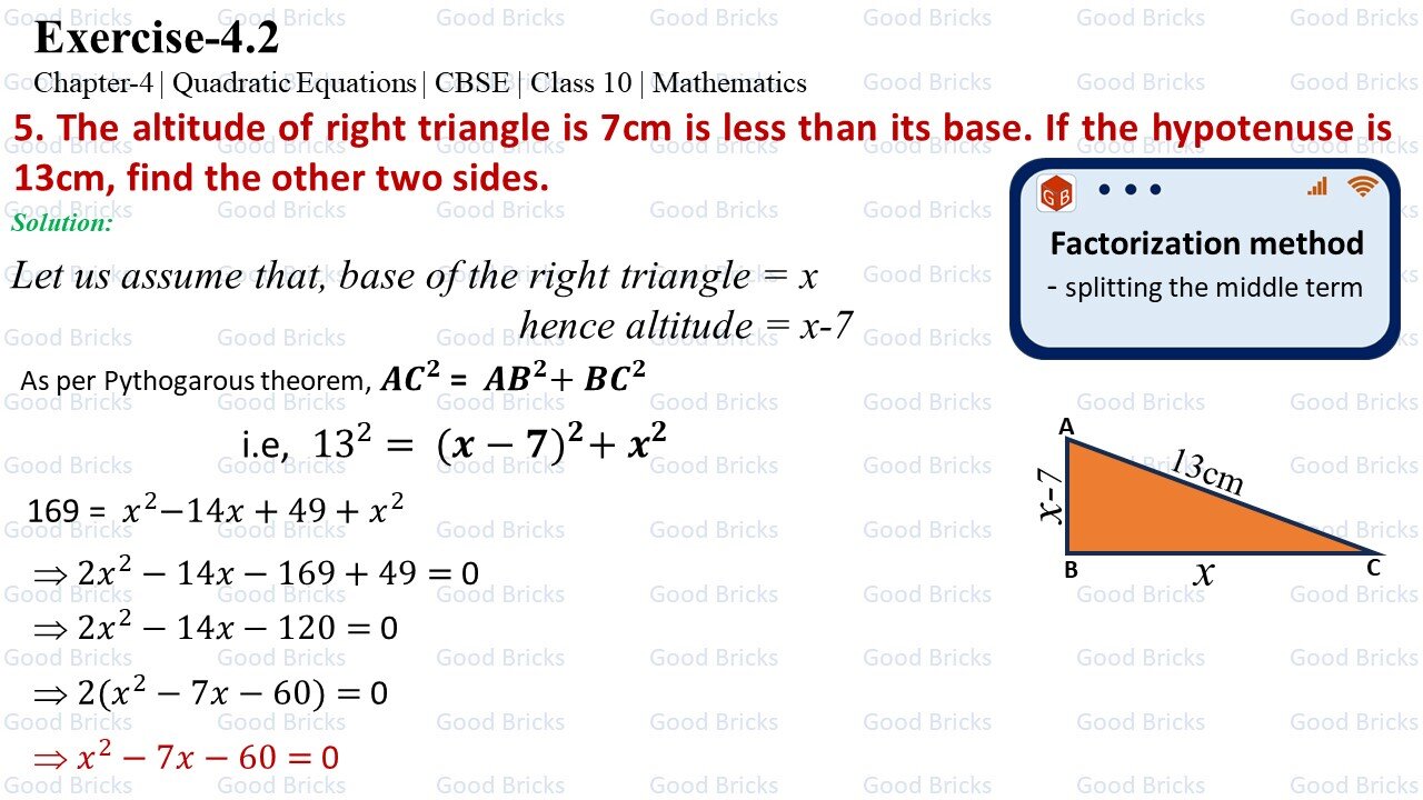 Chapter-4-Quadratic Equations-exercise4.2-5