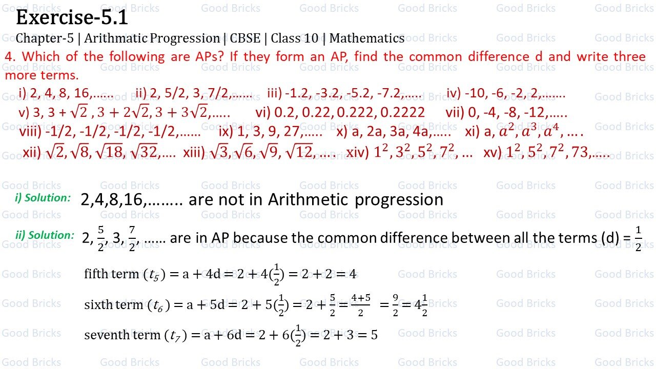 Chapter-5-Arithmatic Progression-exercise5.1-4