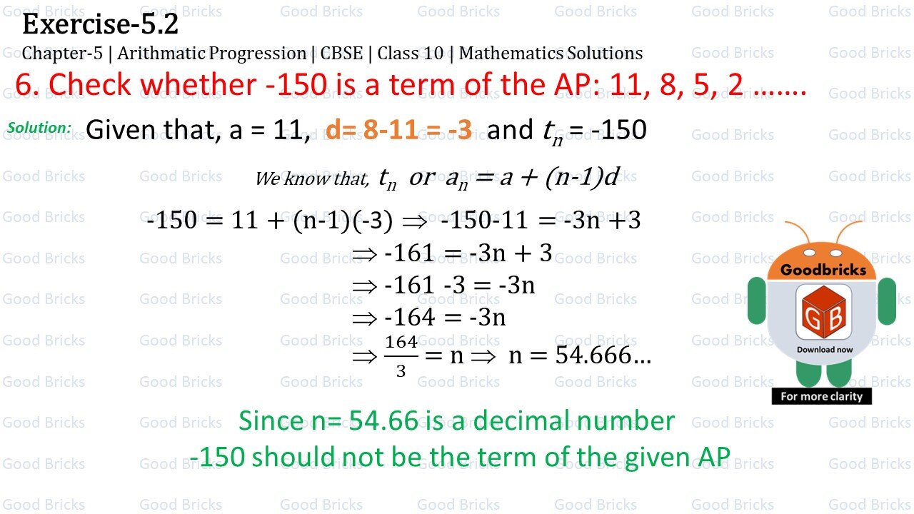 Chapter-5-Arithmatic Progression-exercise5.2-6