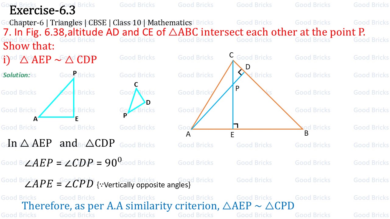 Chapter-6-Triangles-exercise6.3-7-(i)