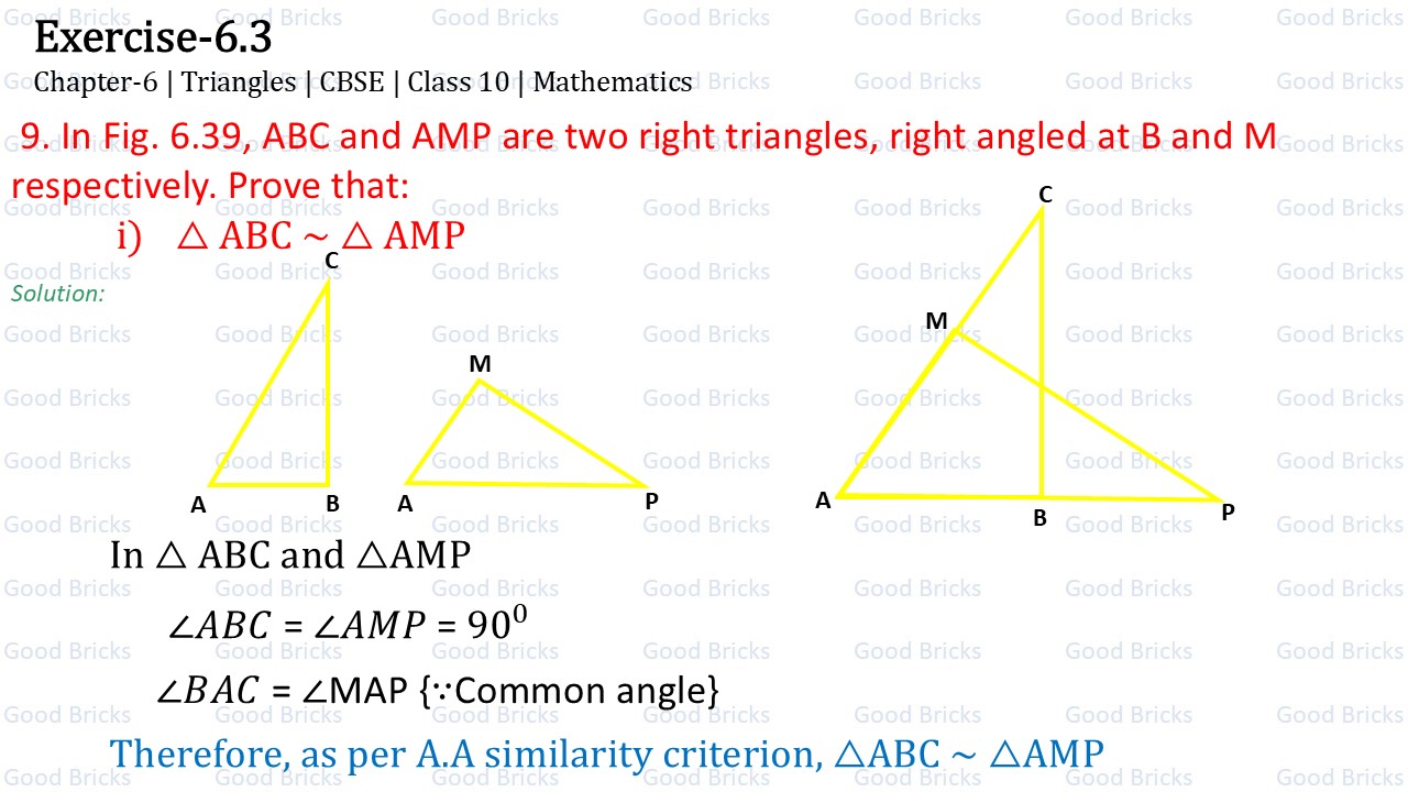 Chapter-6-Triangles-exercise6.3-9-(i)
