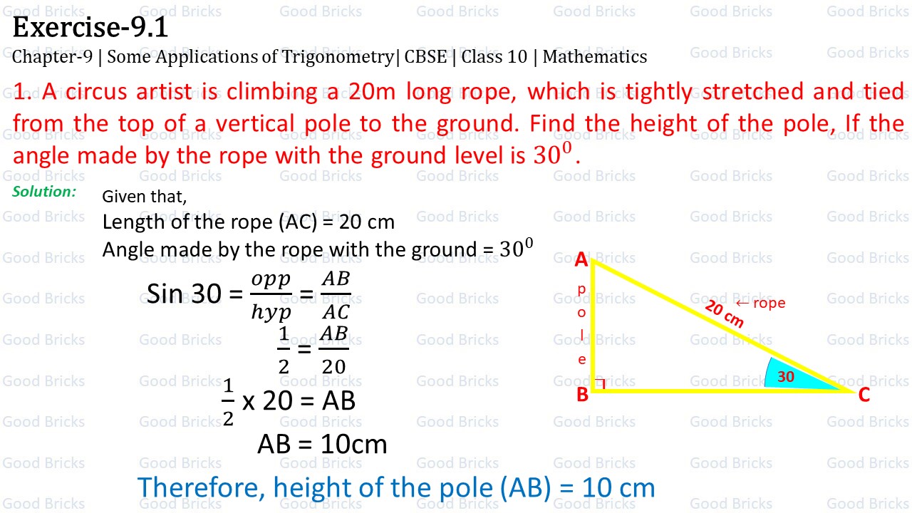 Chapter-9-Some applications of Trigonometry-exercise9.1-1
