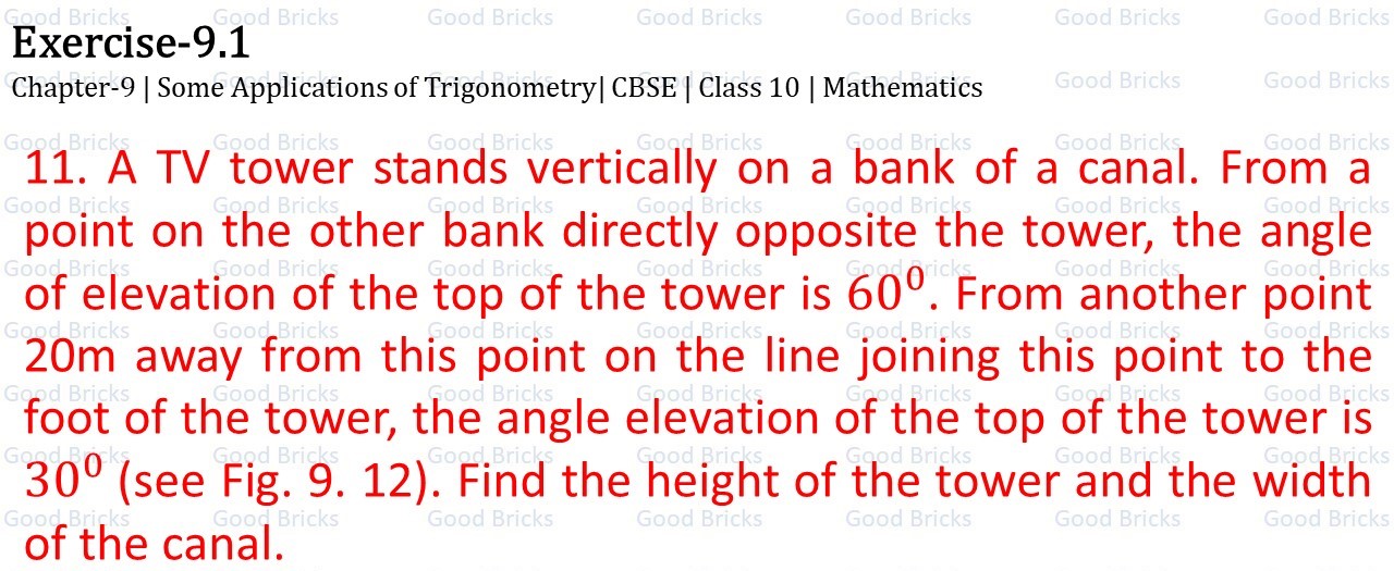 Chapter-9-Some applications of Trigonometry-exercise9.1-11-p1