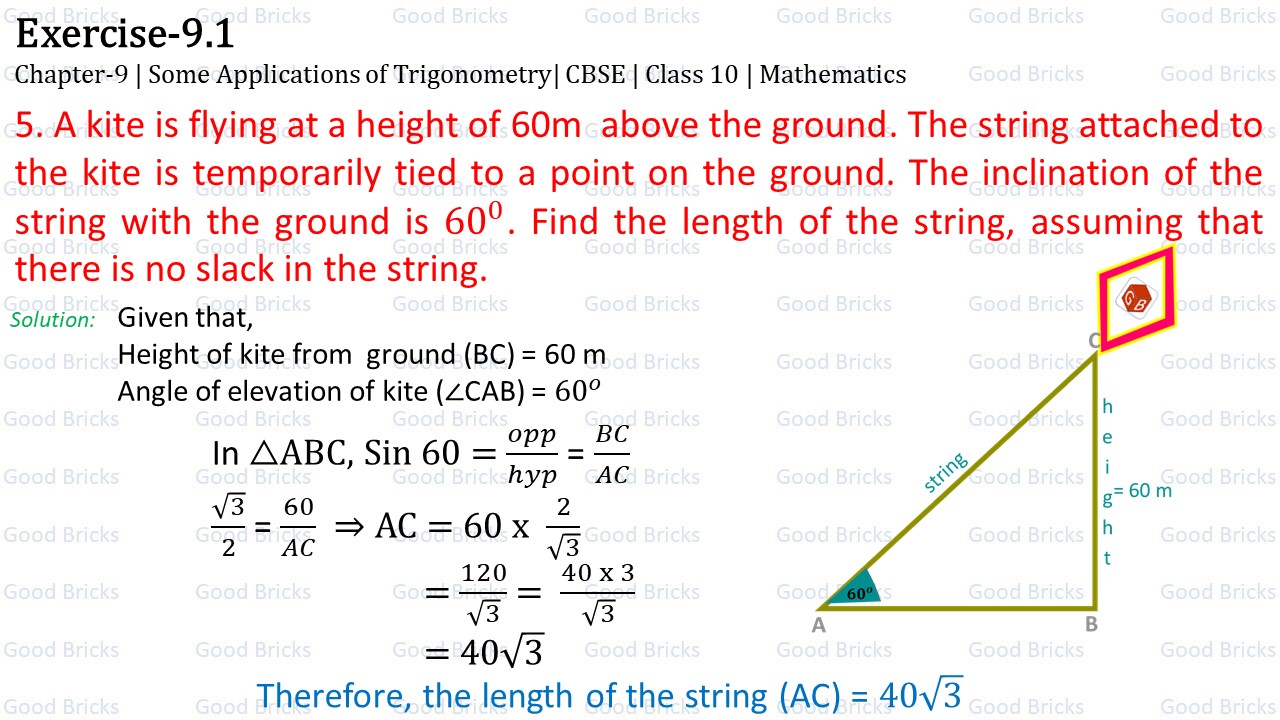 Chapter-9-Some applications of Trigonometry-exercise9.1-5
